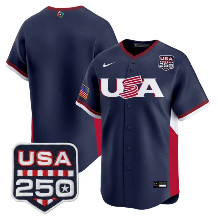Team Jersey Blank Team USA World Baseball Classic 250 USA 2026 Stitched by My Store