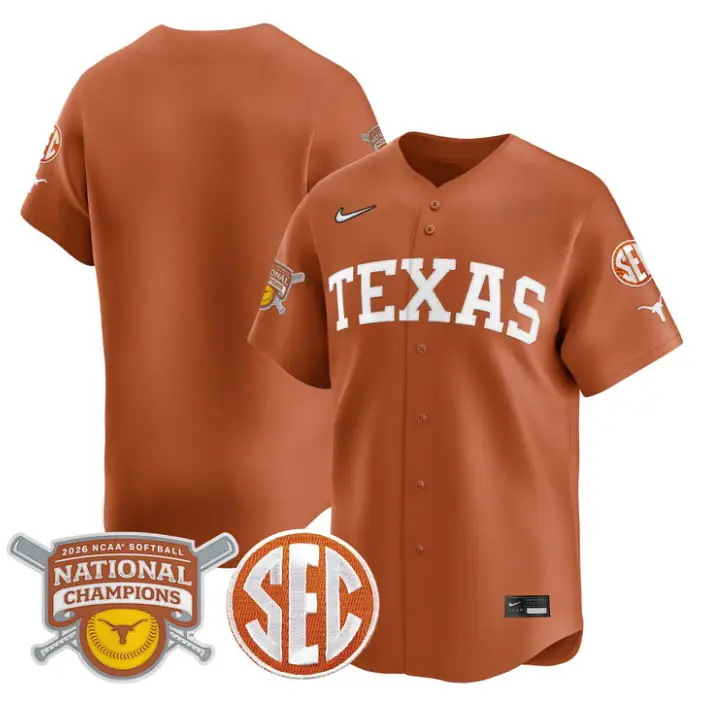 Team Jersey Blank Texas Longhorns 2026 Softball Champions Stitched by My Store
