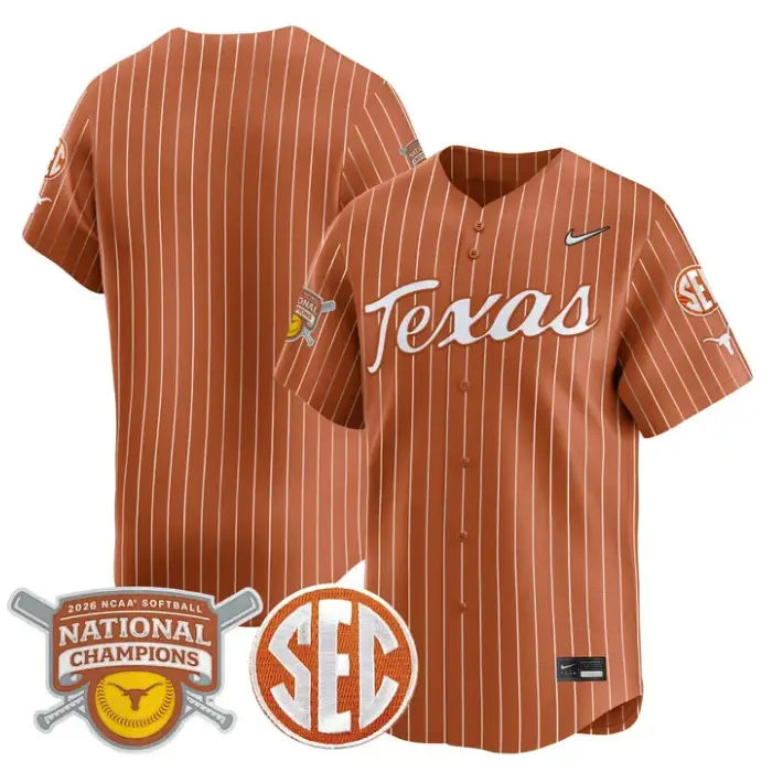 Team Jersey Blank Texas Longhorns 2026 Softball Champions Stitched by My Store