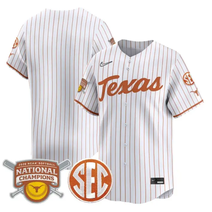 Team Jersey Blank Texas Longhorns 2026 Softball Champions Stitched by My Store