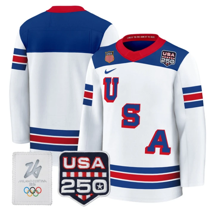 Team Jersey Blank USA Olympic 250 Patch Premium Hockey 2026 All Stitched by Hockey David