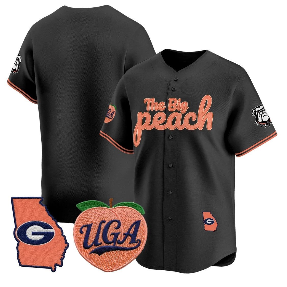 Team Jersey Georgia Bulldogs The Big Peach Baseball Stitched by My Store