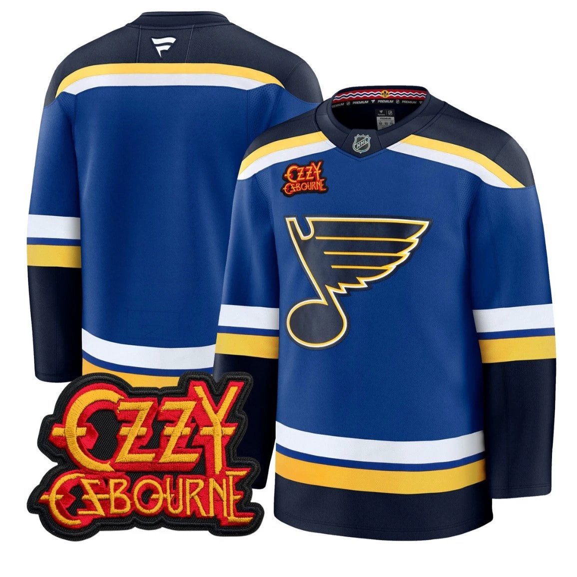 Team Jersey St. Louis Blues Ozzy Osbourne Patch Premium Stitched by Hockey David