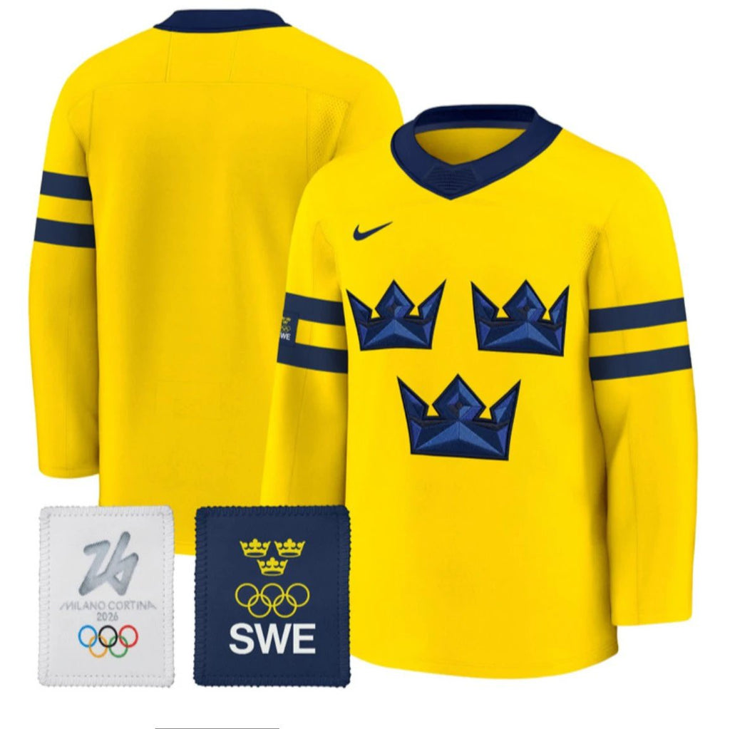 Team Jersey Sweden Olympic 2026 Premium All Stitched by Hockey David