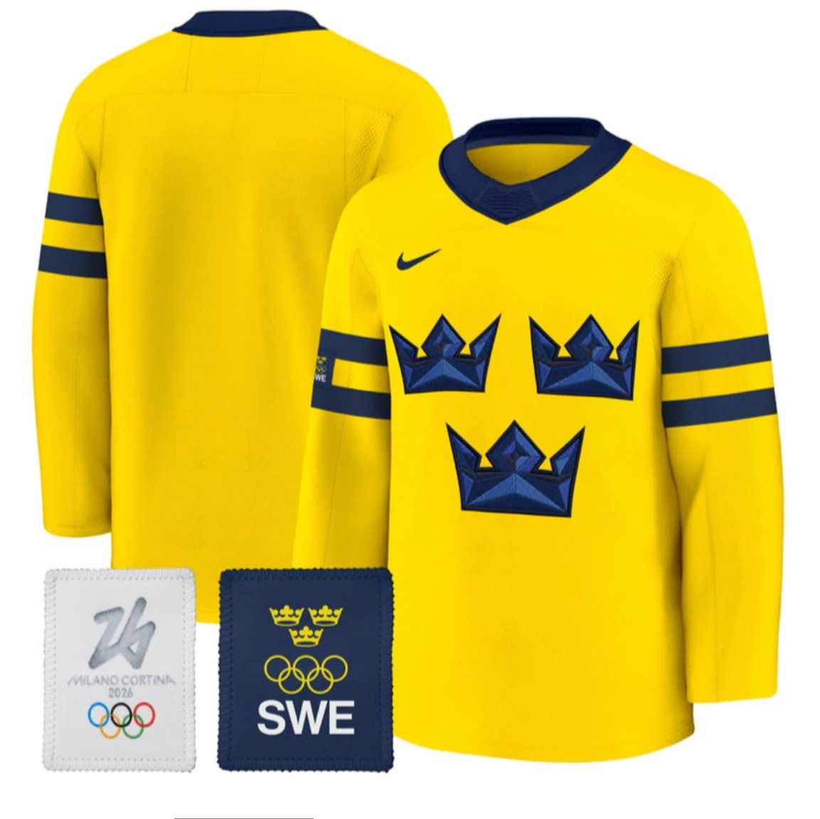 Team Jersey Sweden Olympic 2026 Premium All Stitched by Hockey David
