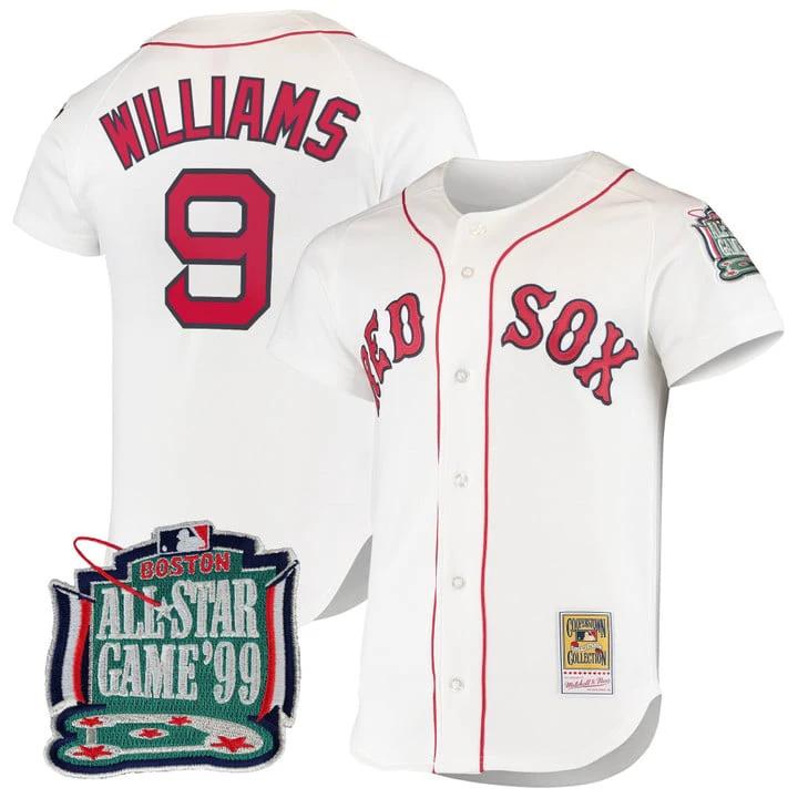 Ted Williams Jersey #9 Boston Red Sox Throwback Cooperstown Stitched White by Baseball Jerseys 7
