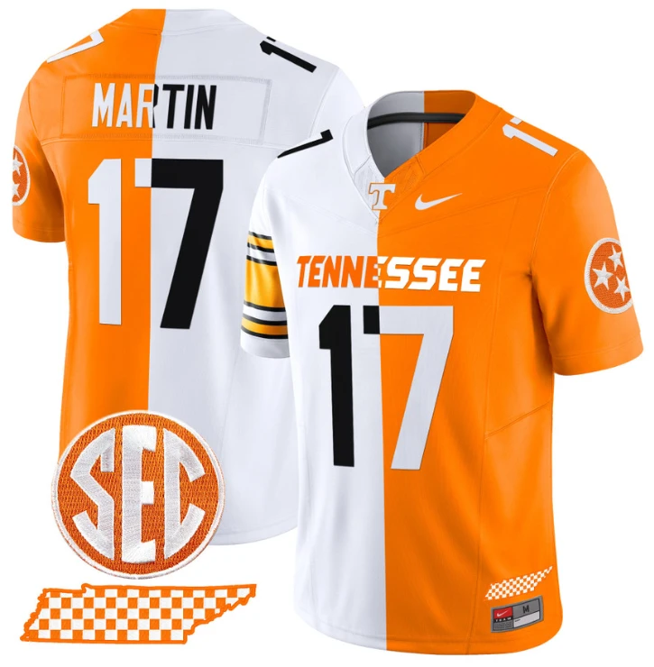 Tee Martin Jersey #17 Tennessee Volunteers Split Vapor Football Stitched by NCAA Football Jersey