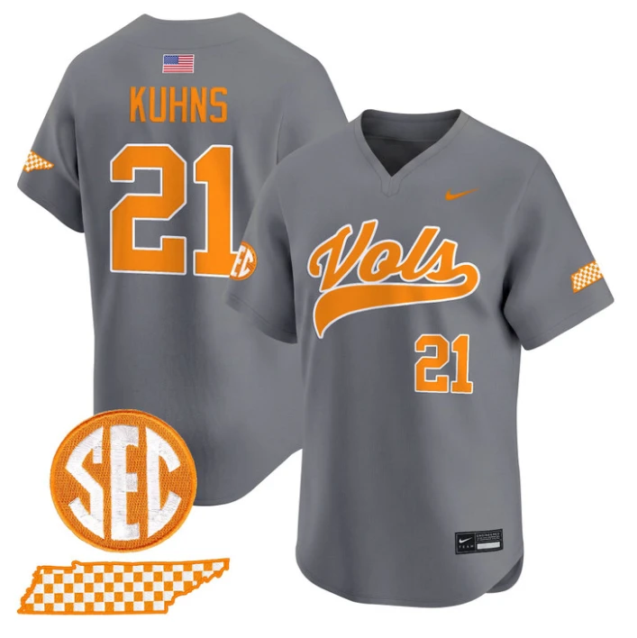 Tegan Kuhns Jersey #21 Tennessee Vols 2026 Smokey Grey Series Stitched by My Store