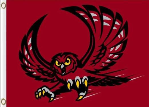 Temple Owls Club Sport Flag 3X5ft Banner USA Polyester with 2 Brass Grommets by flagsjustdoit