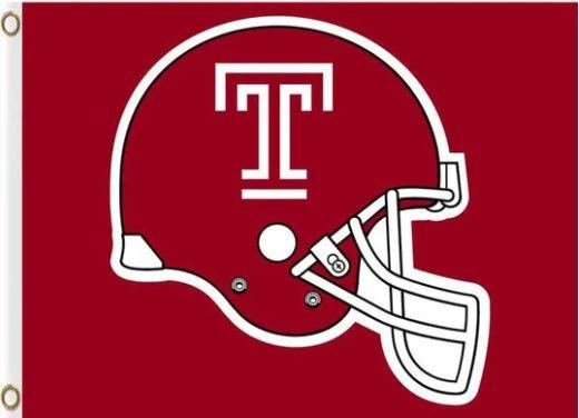 Temple Owls Helmet Flag 3X5ft Banner USA Polyester with 2 Brass Grommets by flagsjustdoit