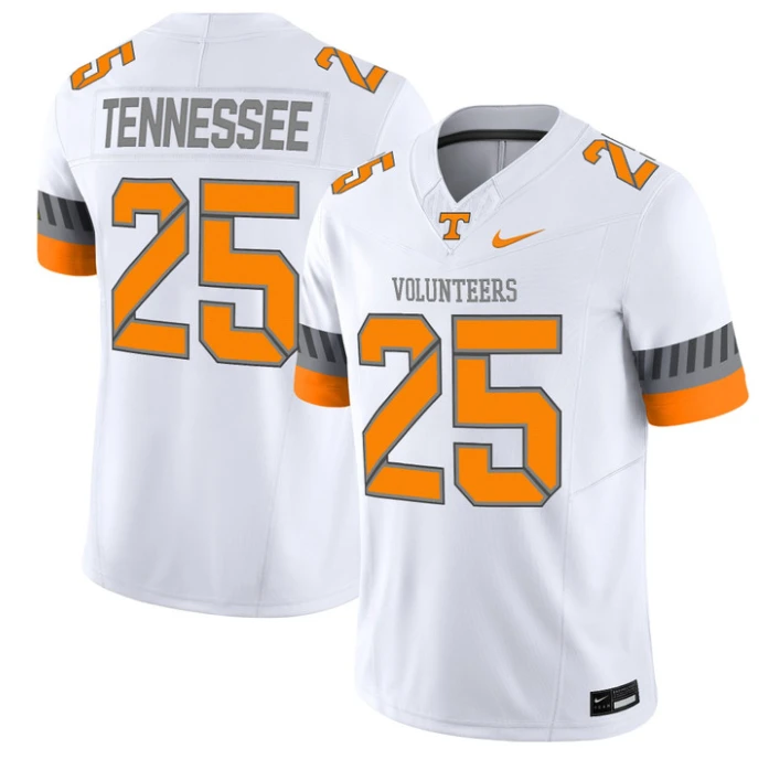 Tennessee Jersey #25 Tennessee Vols 2025 Smokey Grey Series Stitched White by NCAA Football Jersey