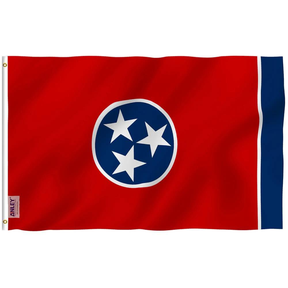 Tennessee State Polyester Flag - Tennessee TN Flag Polyester with Brass Grommets 3X5Ft Banner USA by flagsjustdoit