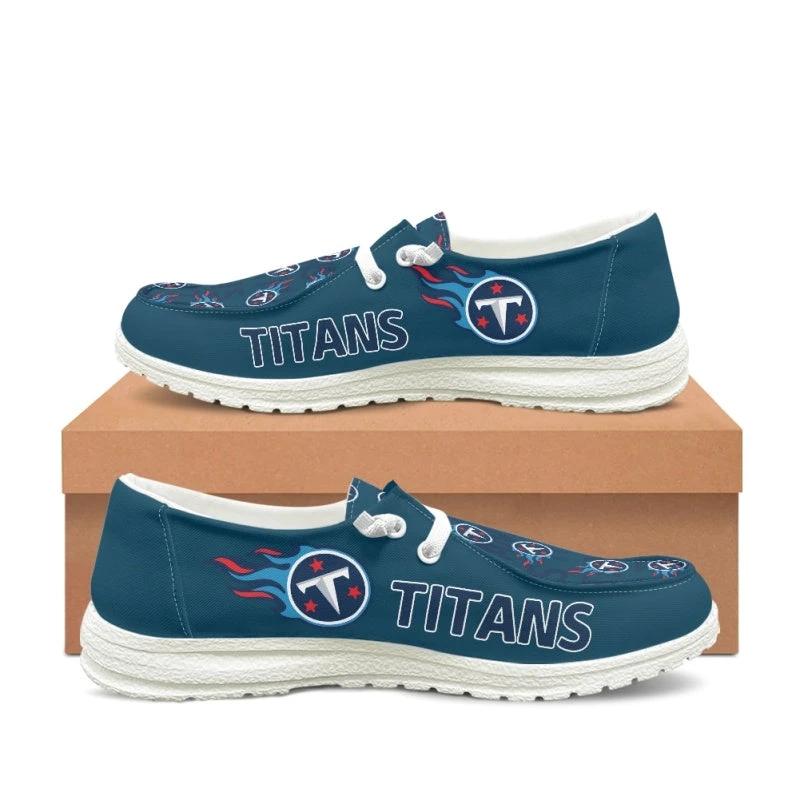 Tennessee Titans Team Name Logo Canvas Sneaker Shoes For Men Women Fans by Crocs