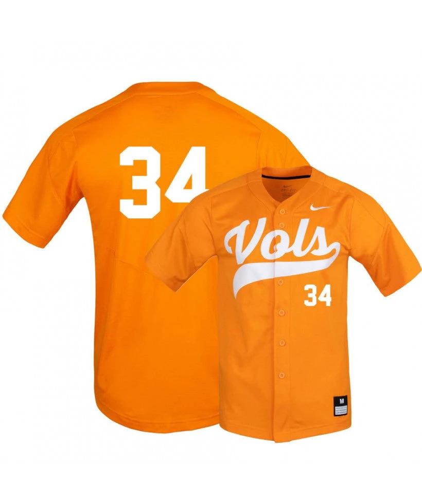 Tennessee Volunteers 34 Garrett Crochet Elite Orange Baseball Jersey by My Store