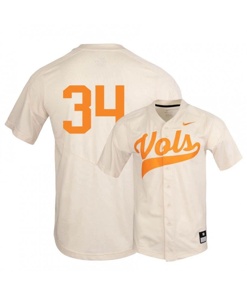 Tennessee Volunteers 34 Garrett Crochet Elite White Baseball Jersey by My Store