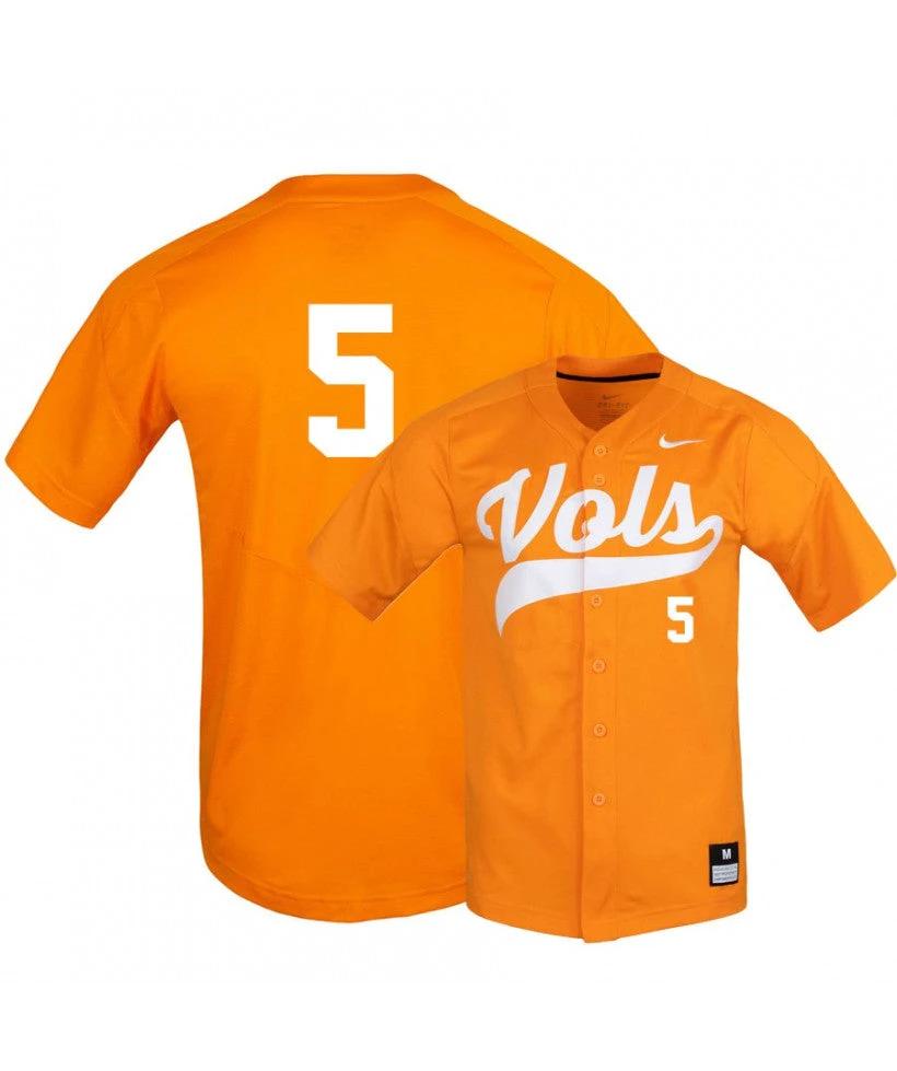Tennessee Volunteers 5 Zach Daniels Elite Orange Baseball Jersey by My Store
