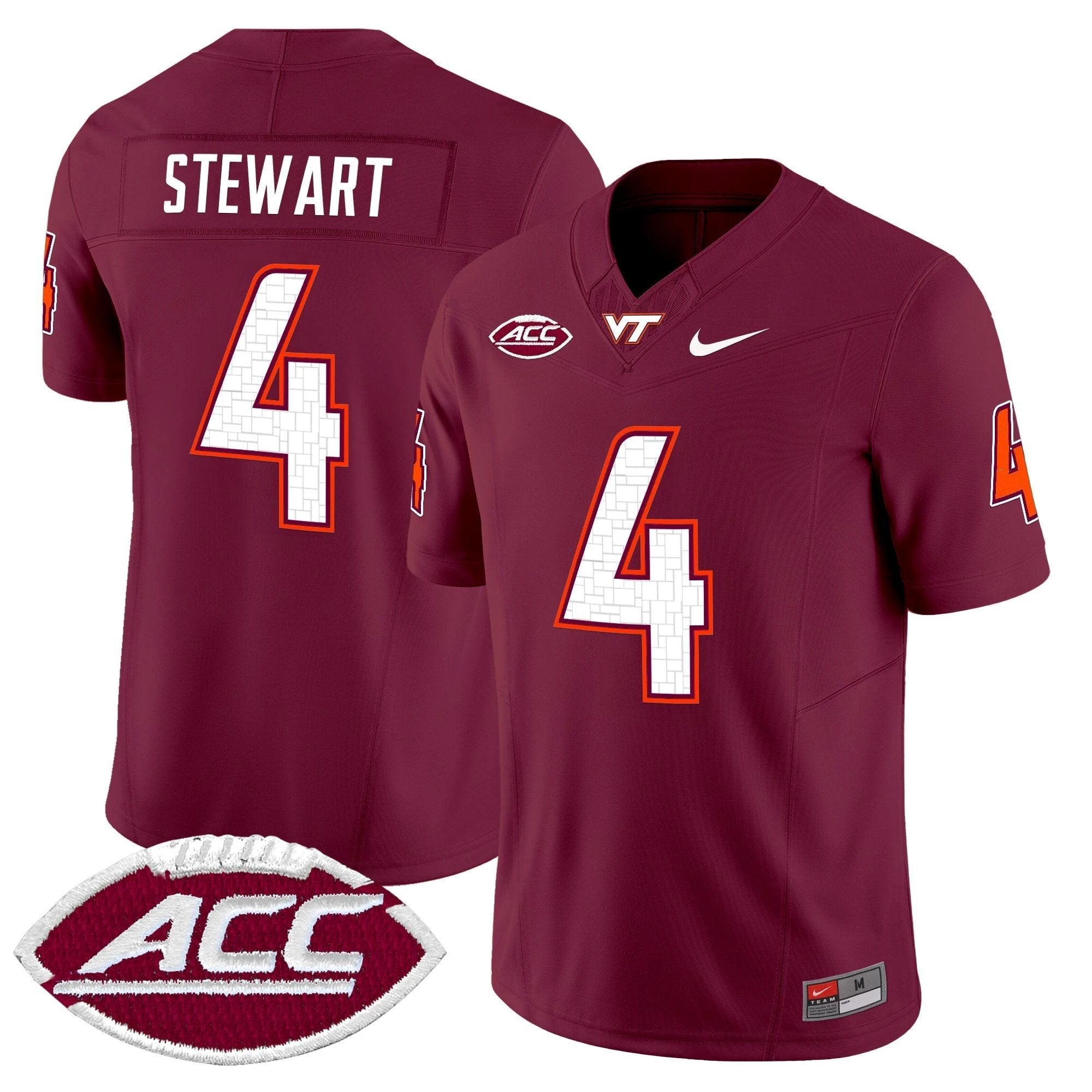 Terion Stewart Jersey #4 Virginia Tech Hokies 2025 Stitched Maroon by NCAA Football Jersey