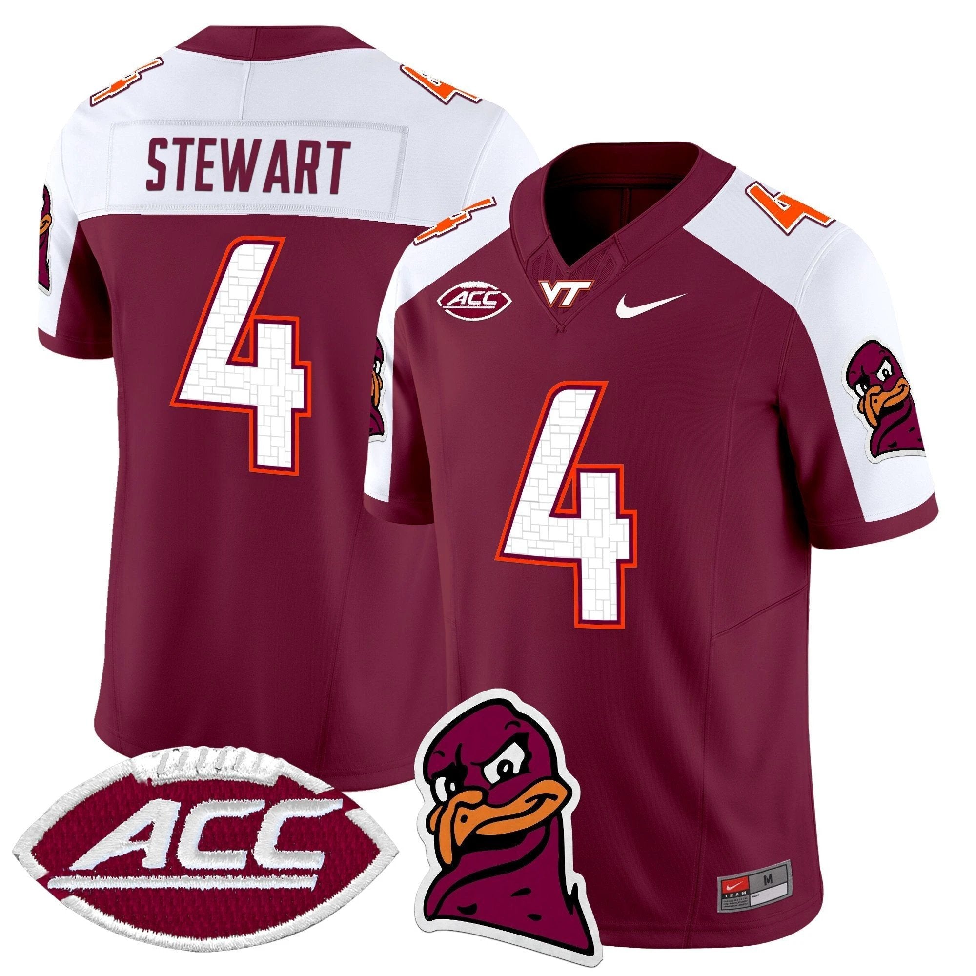 Terion Stewart Jersey #4 Virginia Tech Hokies 2025 Stitched Maroon Alternate by NCAA Football Jersey
