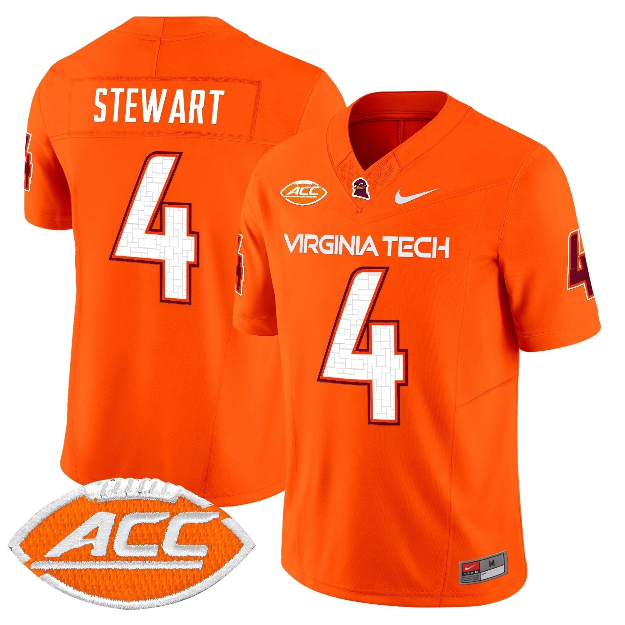 Terion Stewart Jersey #4 Virginia Tech Hokies 2025 Stitched Orange by NCAA Football Jersey