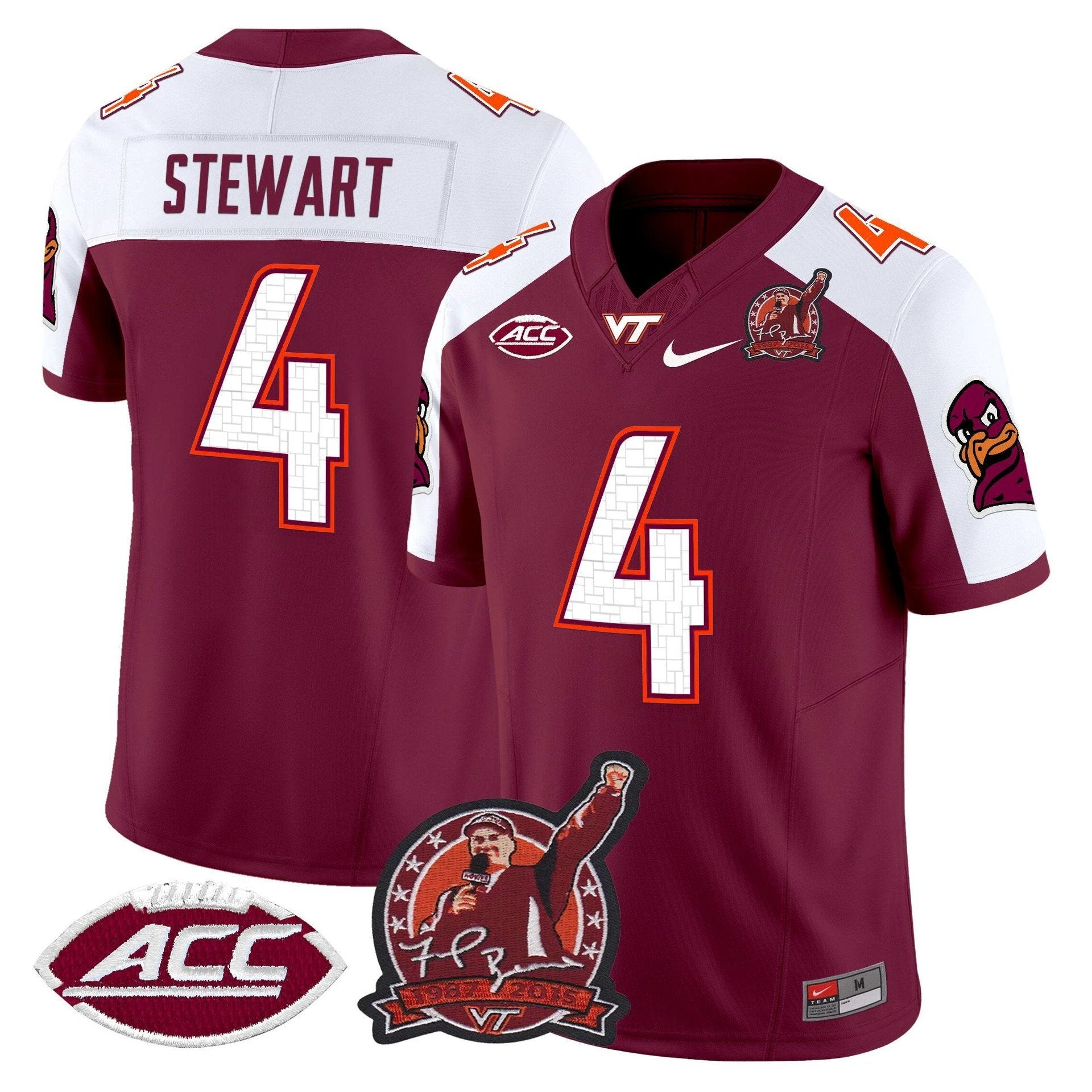 Terion Stewart Jersey #4 Virginia Tech Hokies Coach Frank Beamer 2025 by My Store NCAA Football Jerseys