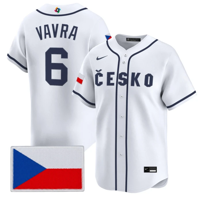 Terrin Vavra Jersey #6 Team Czechia 2026 World Baseball Classic Stitched by My Store