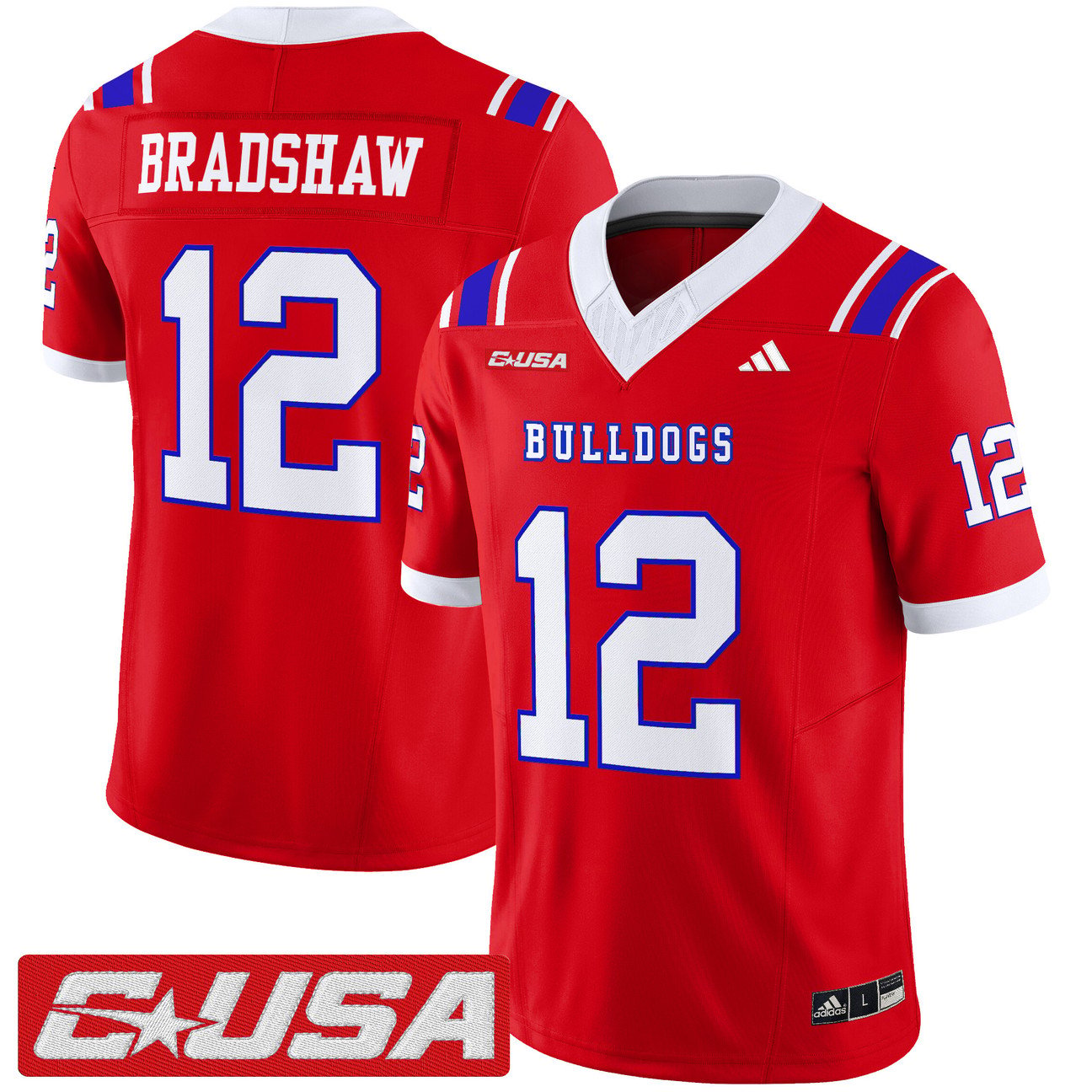 Terry Bradshaw Jersey #12 Louisiana Tech Bulldogs 2025 Limited Stitched by My Store NCAA Football Jerseys