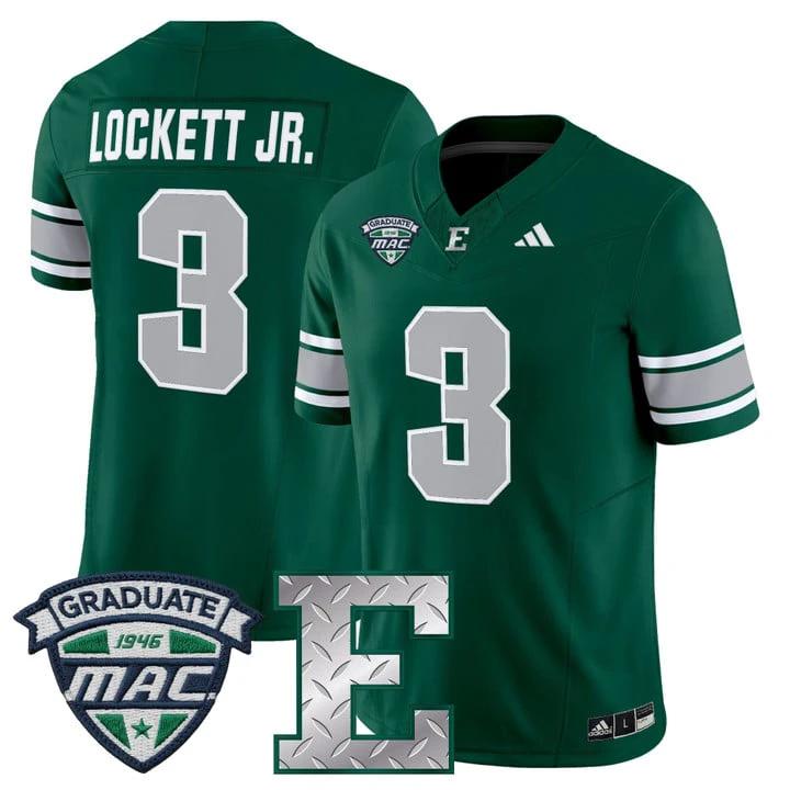 Terry Lockett Jr Jersey #3 Eastern Michigan Eagles 2025 Limited Stitched by My Store NCAA Football Jerseys