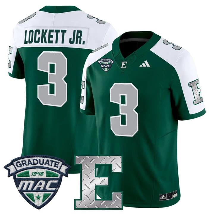 Terry Lockett Jr Jersey #3 Eastern Michigan Eagles 2025 Limited Stitched by My Store NCAA Football Jerseys