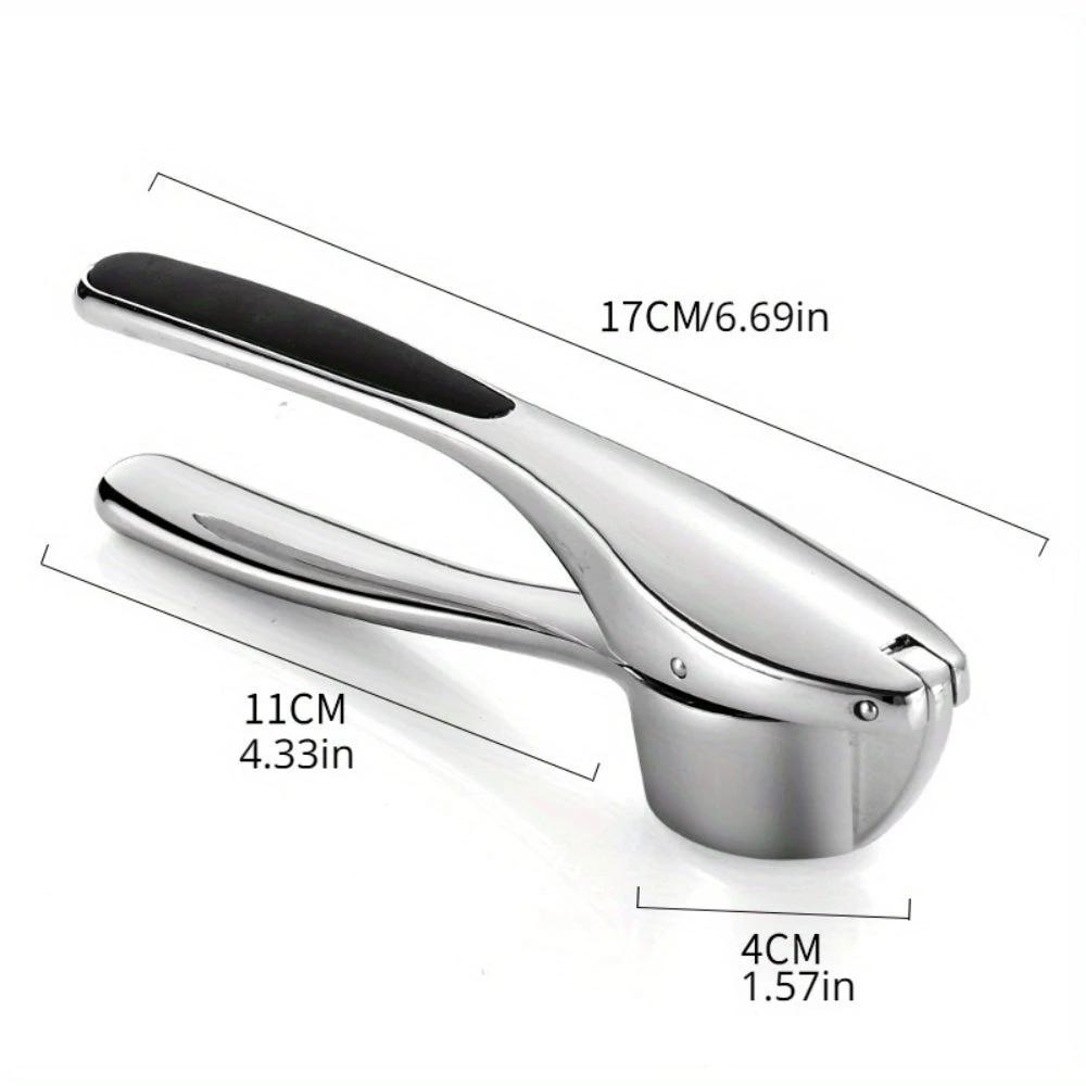 Minimalist Stainless Garlic Squeezer with Non-Slip Handle by Casa & Beyond