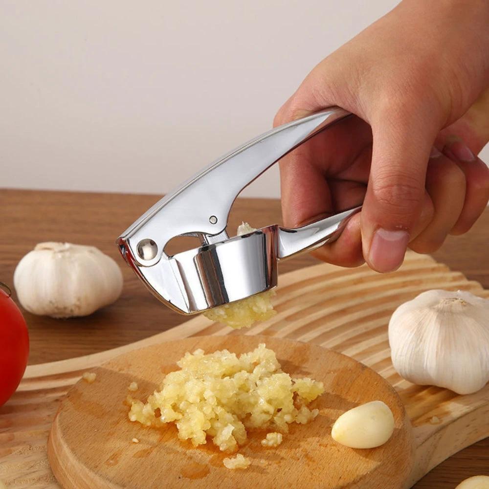 Minimalist Stainless Garlic Squeezer with Non-Slip Handle by Casa & Beyond