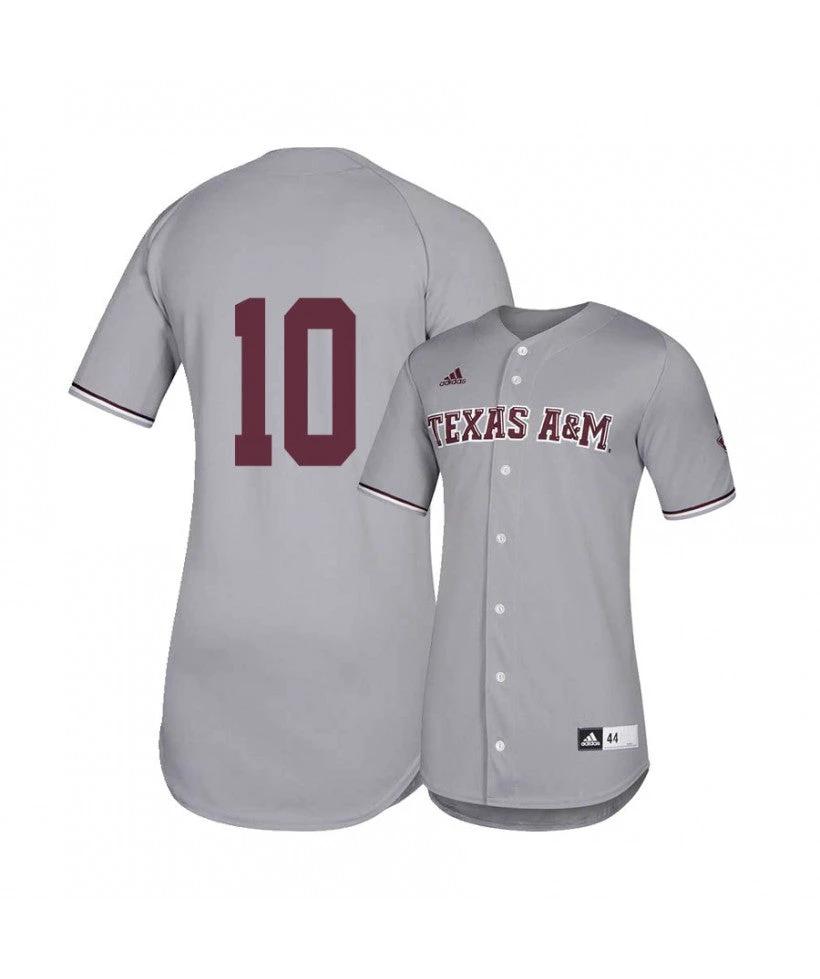 Texas A and M Aggies 10 Hunter Coleman Gray College Baseball Jersey by My Store
