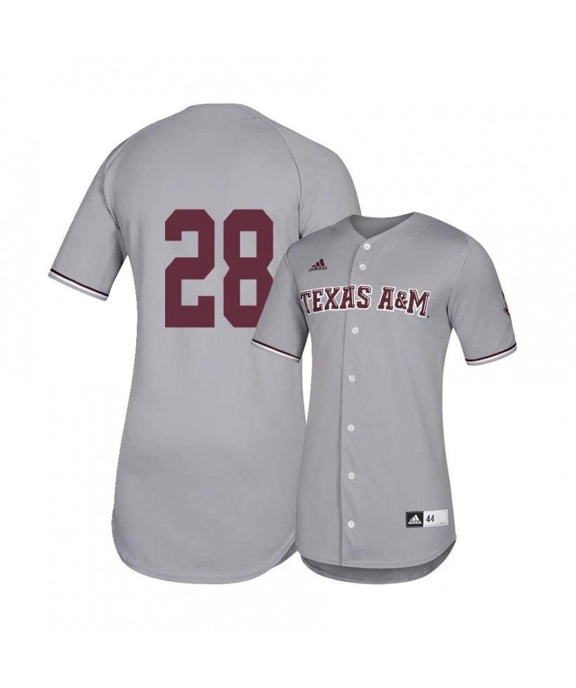 Texas A and M Aggies 28 Trevor Werner Gray College Baseball Jersey by My Store