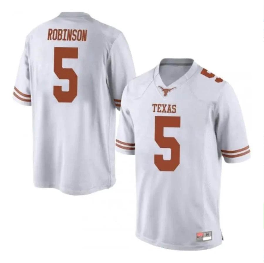 Texas Longhorns #5 Bijan Robinson NCAA Football Jersey White by My Store