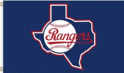 Texas Rangers Logo Sport Flag 3X5Ft Banner USA Polyester with Brass Grommets by flagsjustdoit
