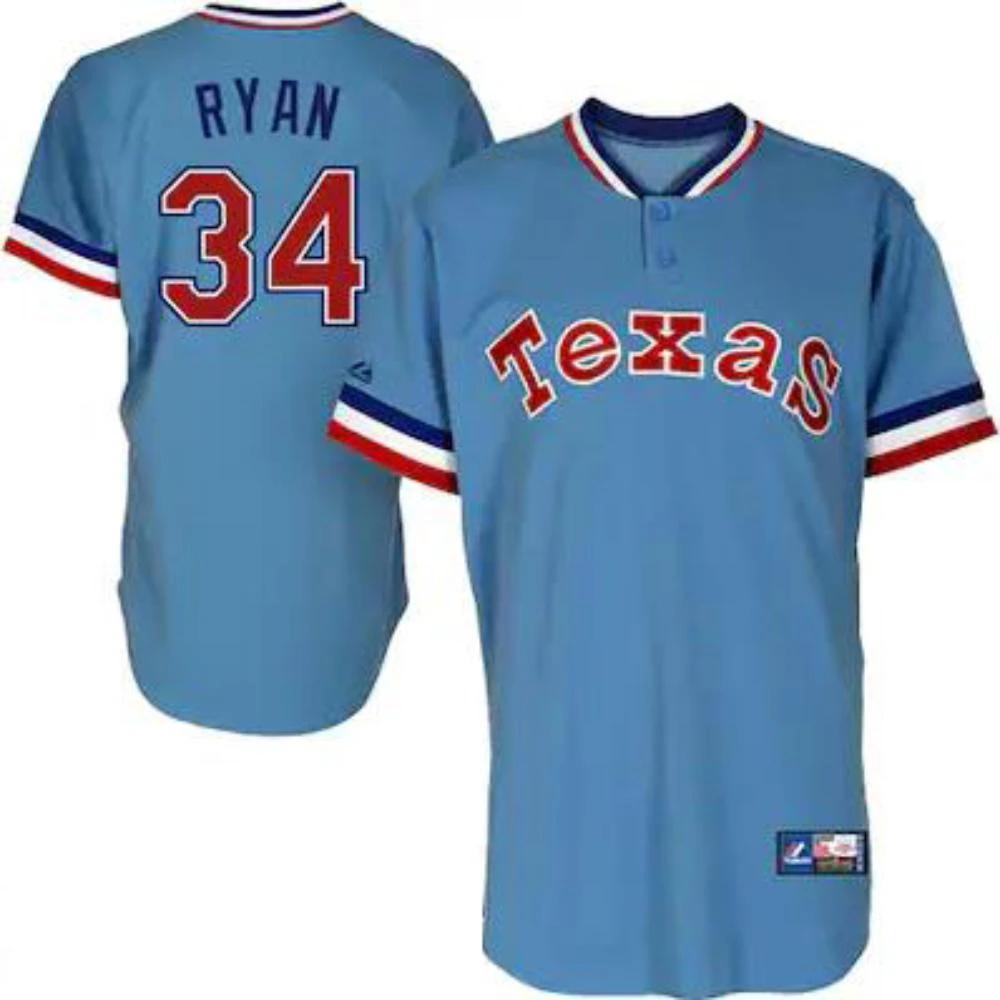 Texas Rangers Nolan Ryan Light Blue Throwback Pullover Jersey by My Store