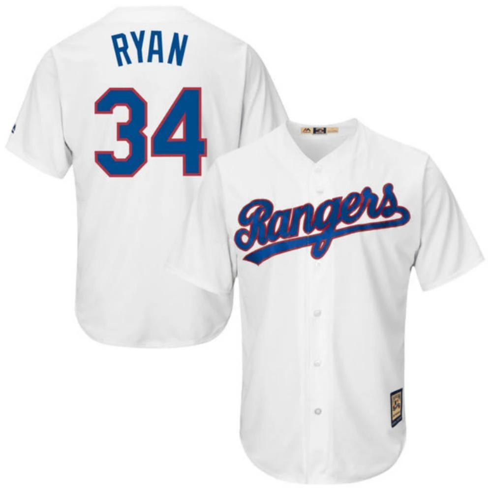 Texas Rangers Nolan Ryan White Throwback Jersey by My Store