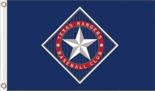 Texas Rangers Red Baseball Blue Flag 3X5Ft Banner USA Polyester with Brass Grommets by flagsjustdoit