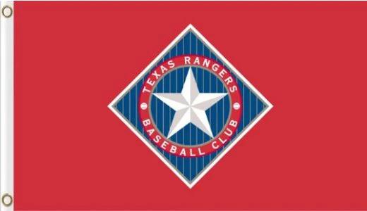 Texas Rangers Red Baseball Flag 3X5Ft Banner USA Polyester with Brass Grommets by flagsjustdoit