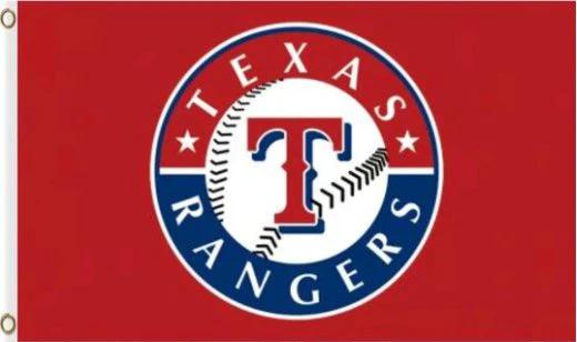 Texas Rangers Red Flag 3X5Ft Banner USA Polyester with Brass Grommets by flagsjustdoit