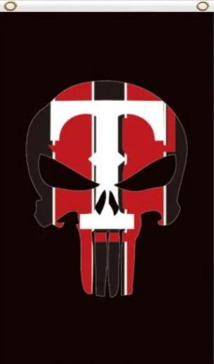 Texas Rangers Skull Vertical Flag 3X5Ft Banner USA Polyester with Brass Grommets by flagsjustdoit