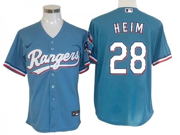 Texas Rangers #28 Jonah Heim Light Blue Cool Base Jersey by My Store