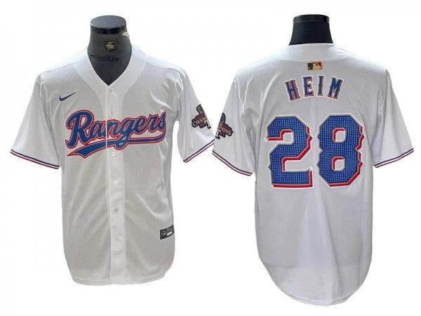 Texas Rangers #28 Jonah Heim White 2024 Gold Collection Limited Jersey by My Store