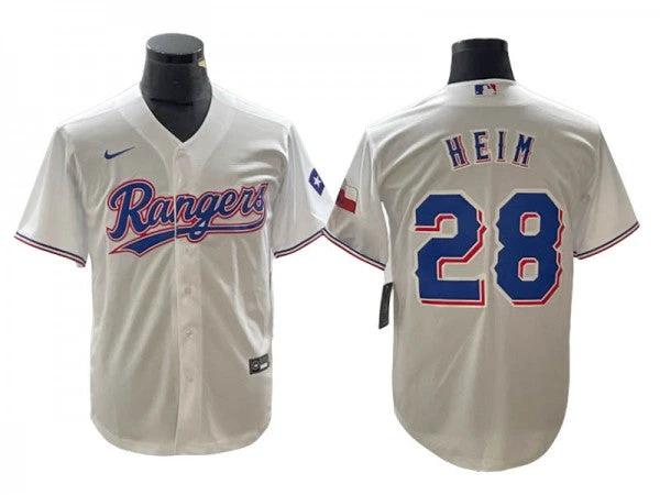 Texas Rangers #28 Jonah Heim White Cool Base Jersey by My Store