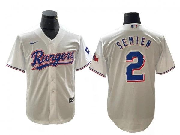 Texas Rangers #2 Marcus Semien White Cool Base Jersey by My Store