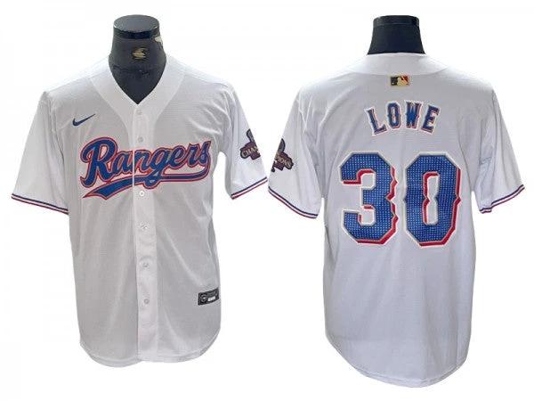 Texas Rangers #30 Nathaniel Lowe White 2024 Gold Collection Limited Jersey by My Store