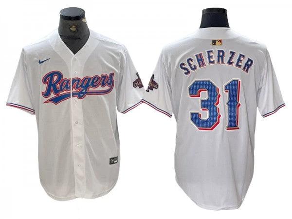 Texas Rangers #31 Max Scherzer White 2024 Gold Collection Limited Jersey by My Store