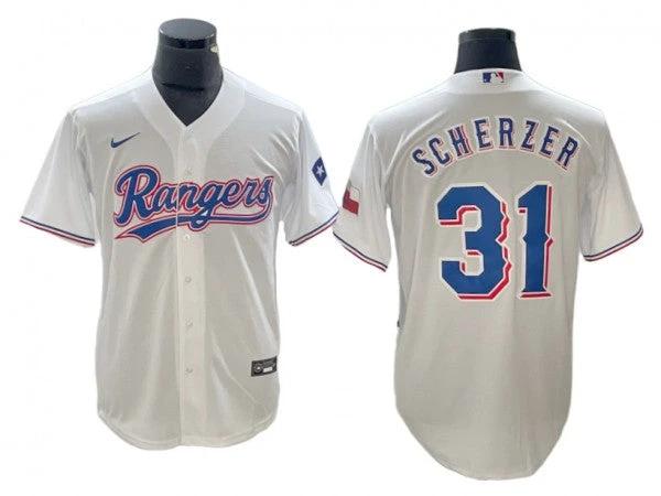 Texas Rangers #31 Max Scherzer White Cool Base Jersey by My Store
