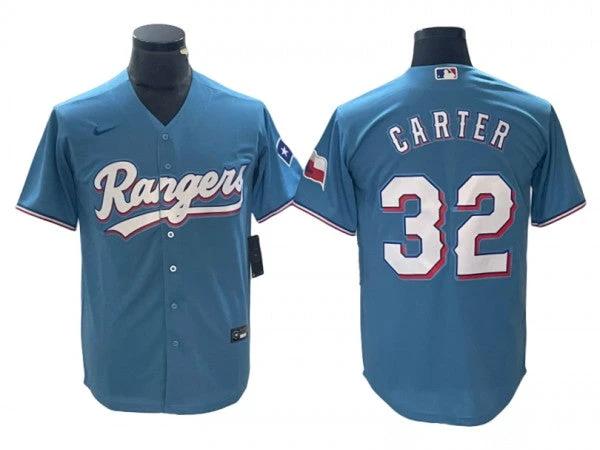 Texas Rangers #32 Evan Carter Light Blue Cool Base Jersey by My Store