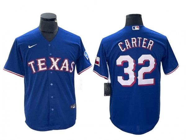Texas Rangers #32 Evan Carter Royal Cool Base Jersey by My Store