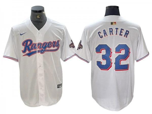 Texas Rangers #32 Evan Carter White 2024 Gold Collection Limited Jersey by My Store